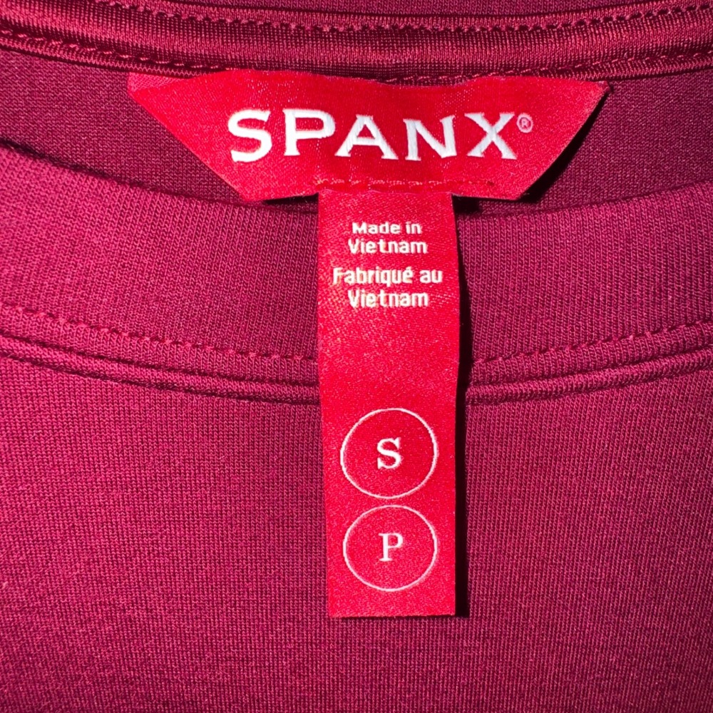 SPANX Women's S Burgundy Modal Oversized Crewneck Sweatshirt Tunic - Picture 4 of 6